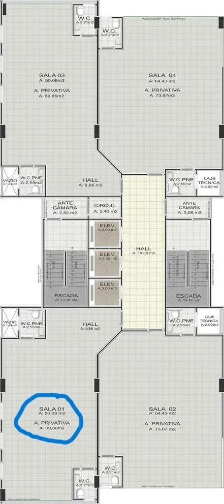 Sala à venda em Maringá, Zona 01, com 69,86 m², Edifício Centro Empresarial São Francisco de Assis — foto 14